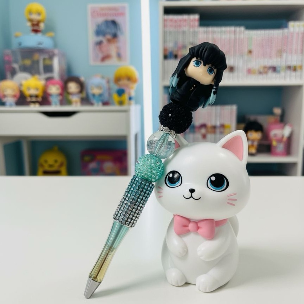 Beaded Pen Bejeweled Character Pen Demon slayer Muichiro Tokito
